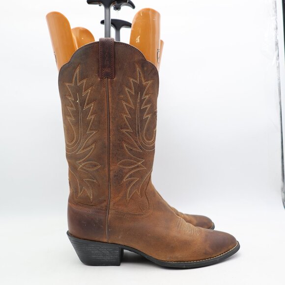 Ariat Heritage R Toe Western Boots Women's Size 8.5 C Brown Leather Cowboy - Picture 1 of 9